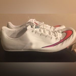Nike Zoom 400 Track Spikes White/Flash Crimson comes with carrying Bag No Spikes